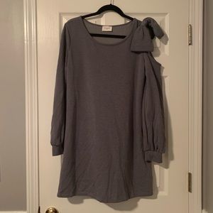 Soft gray dress with bow